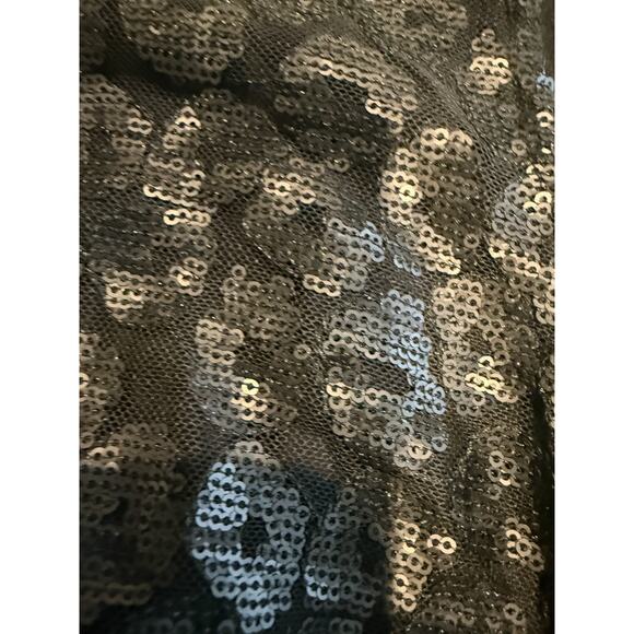 Covington 1X Animal Print Sequin Black tank Whimsigoth Festival Romantic Party - Picture 8 of 9